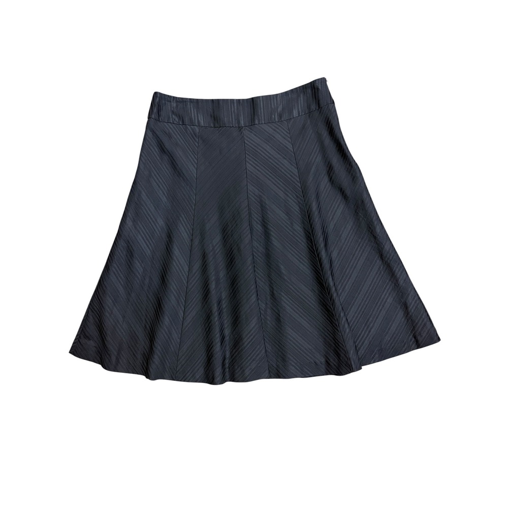 Trina Turk Los Angeles Black Diagonal Pleated A-Line Skirt Size 6